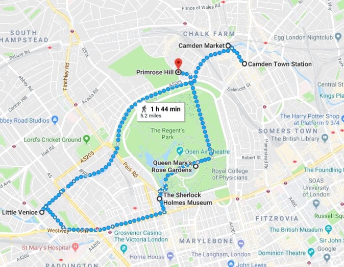 Map Itinerary Camden 