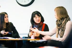 Japanese student studying at an English language school