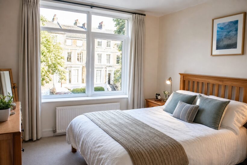 Shoot in daylight, curtains open — better