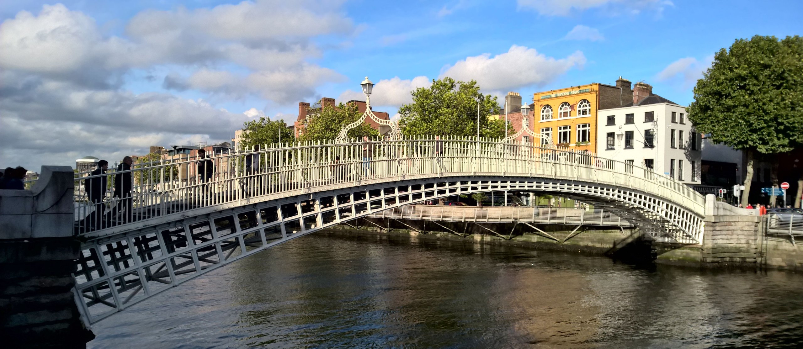 The Ha'penny Bridge over the River Liffey in Dublin