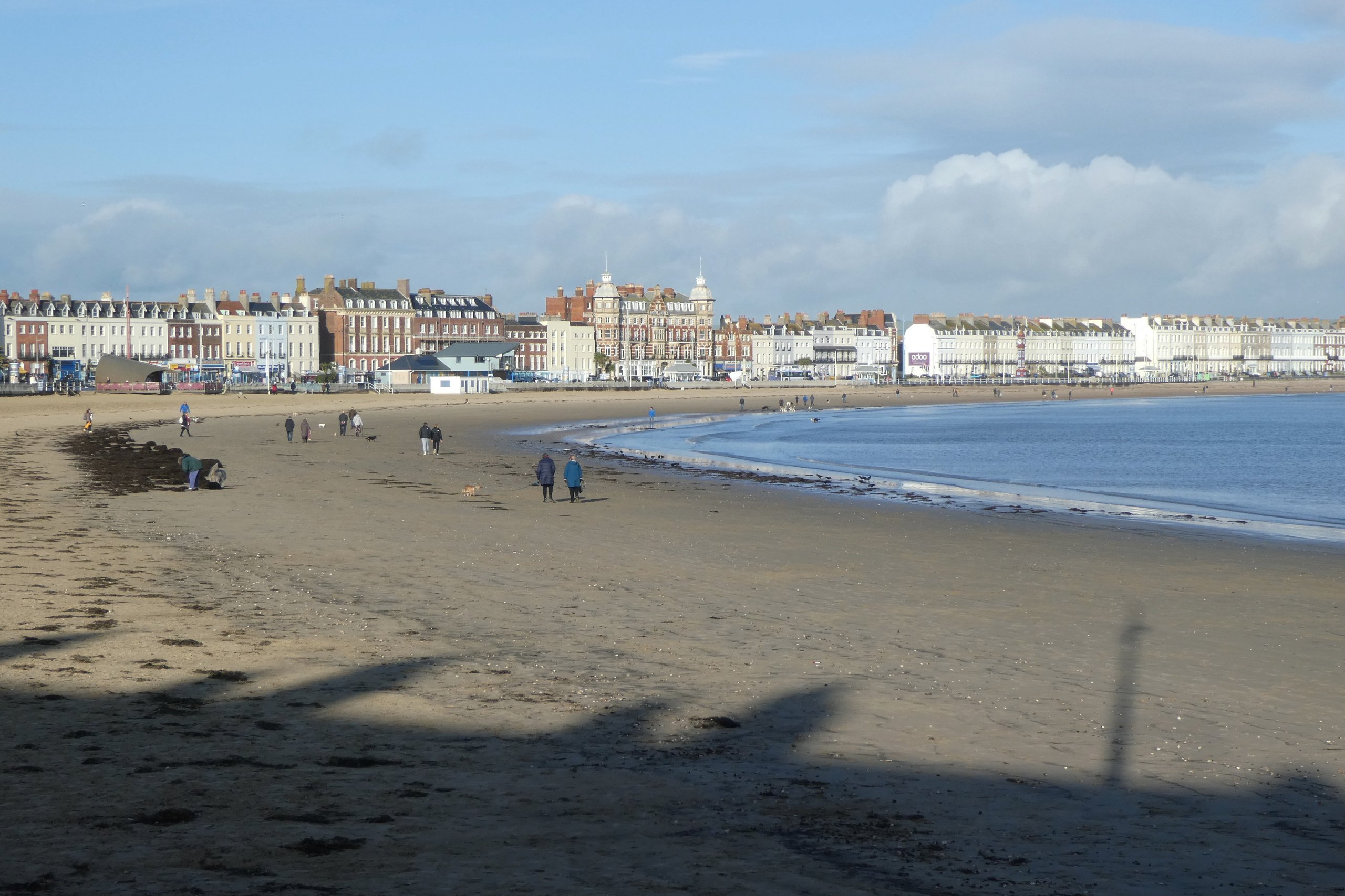 Weymouth beach and the Georgian seafront terraces
